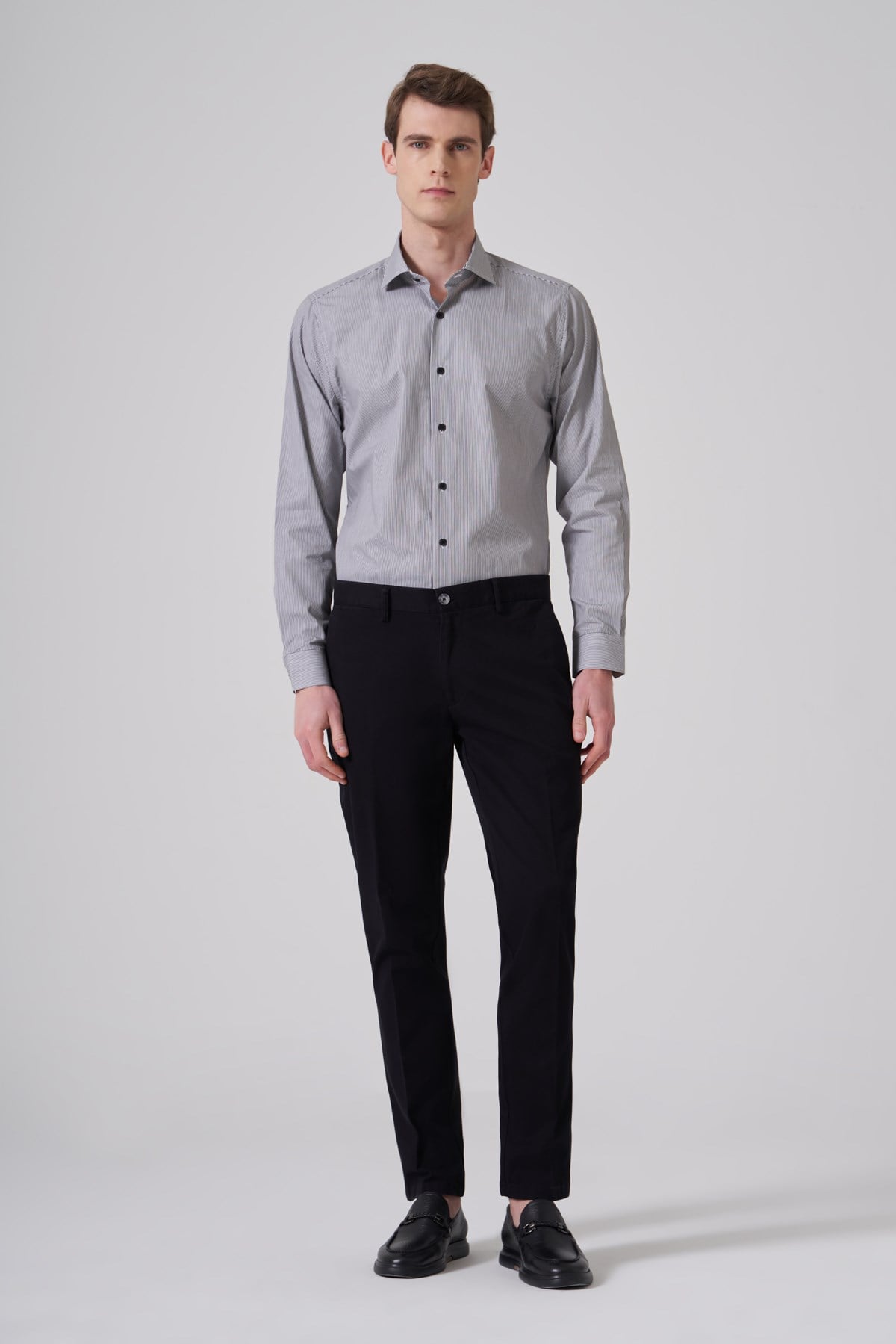 Morven Erkek Siyah Pamuk Trend Dynamic Fit Chino Pantolon