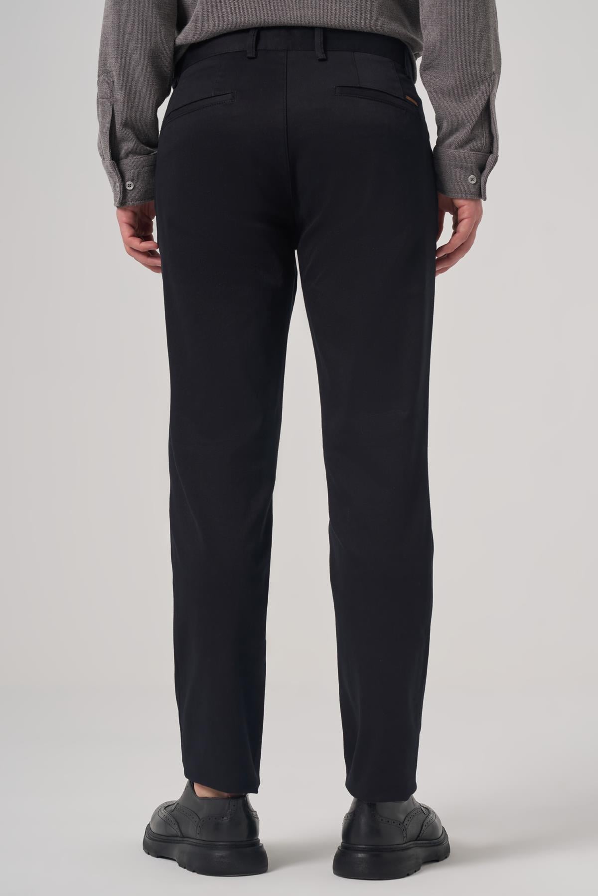 Morven Erkek Siyah Pamuk Trend Slim Fit Chino Pantolon