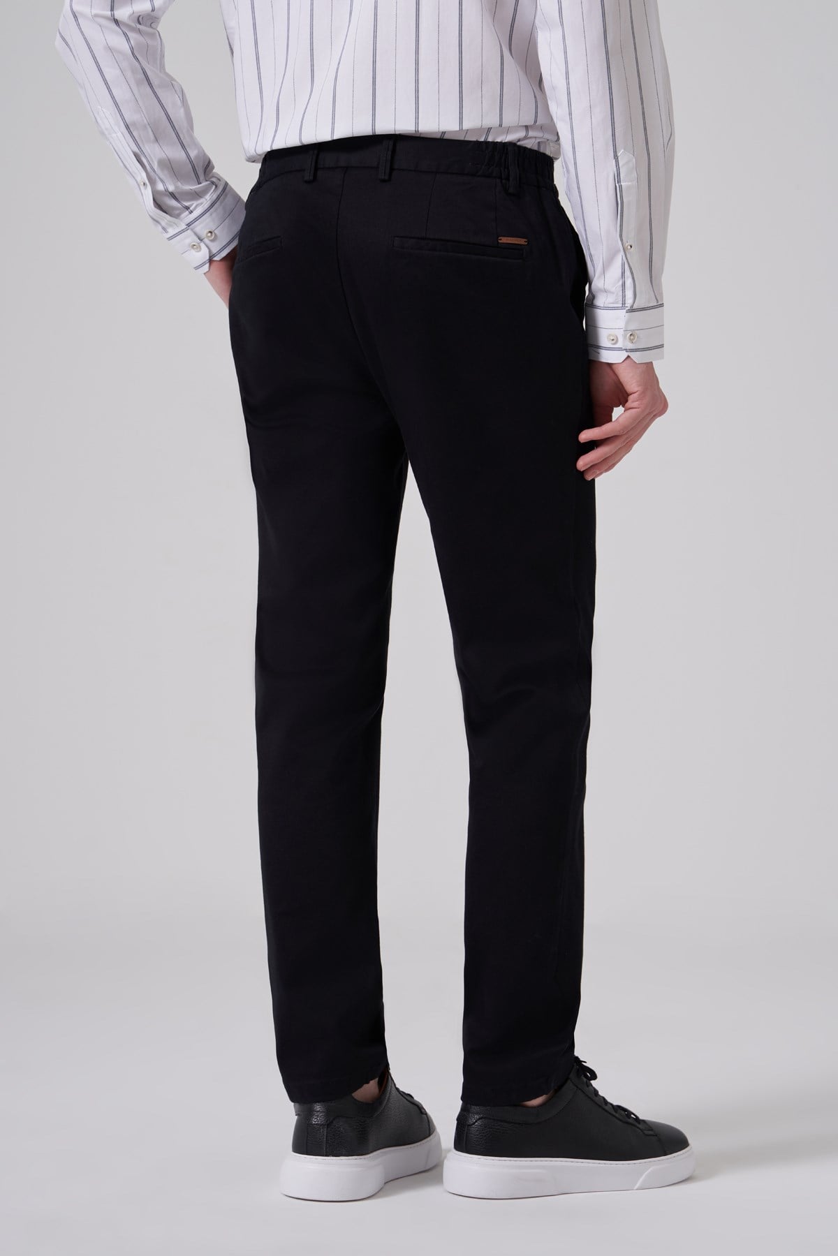 Morven Erkek Siyah Pamuk Trend Slim Fit Chino Pantolon