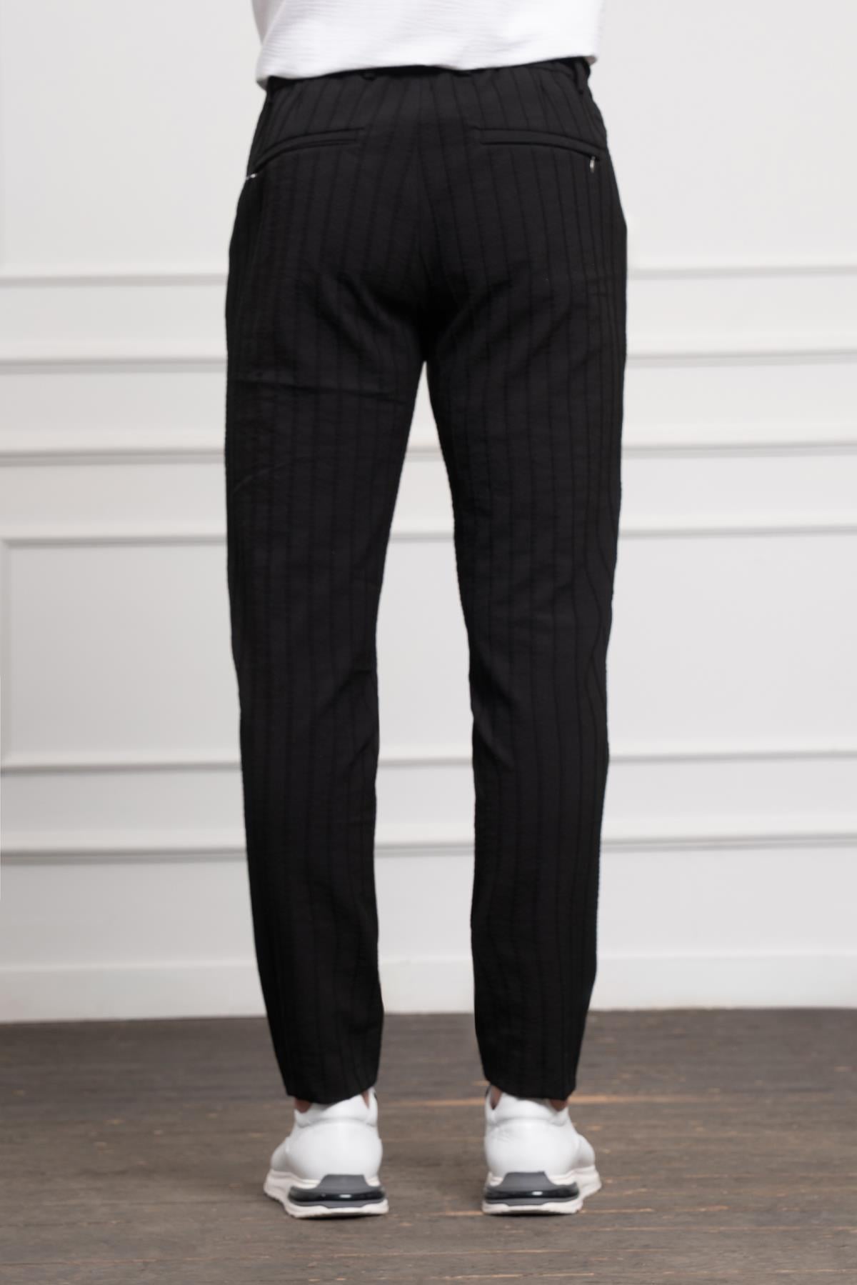 Morven Erkek Siyah Poliviskon Jogger Dynamic Fit Rahat Kesim Pantolon