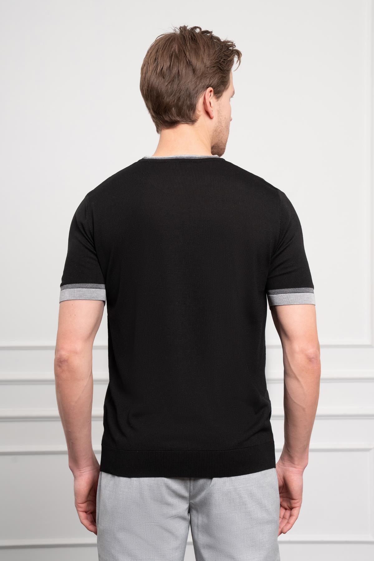 Morven Erkek Siyah Trend  Polo Yaka Dinamik Fit Rahat Kesim T-Shirt