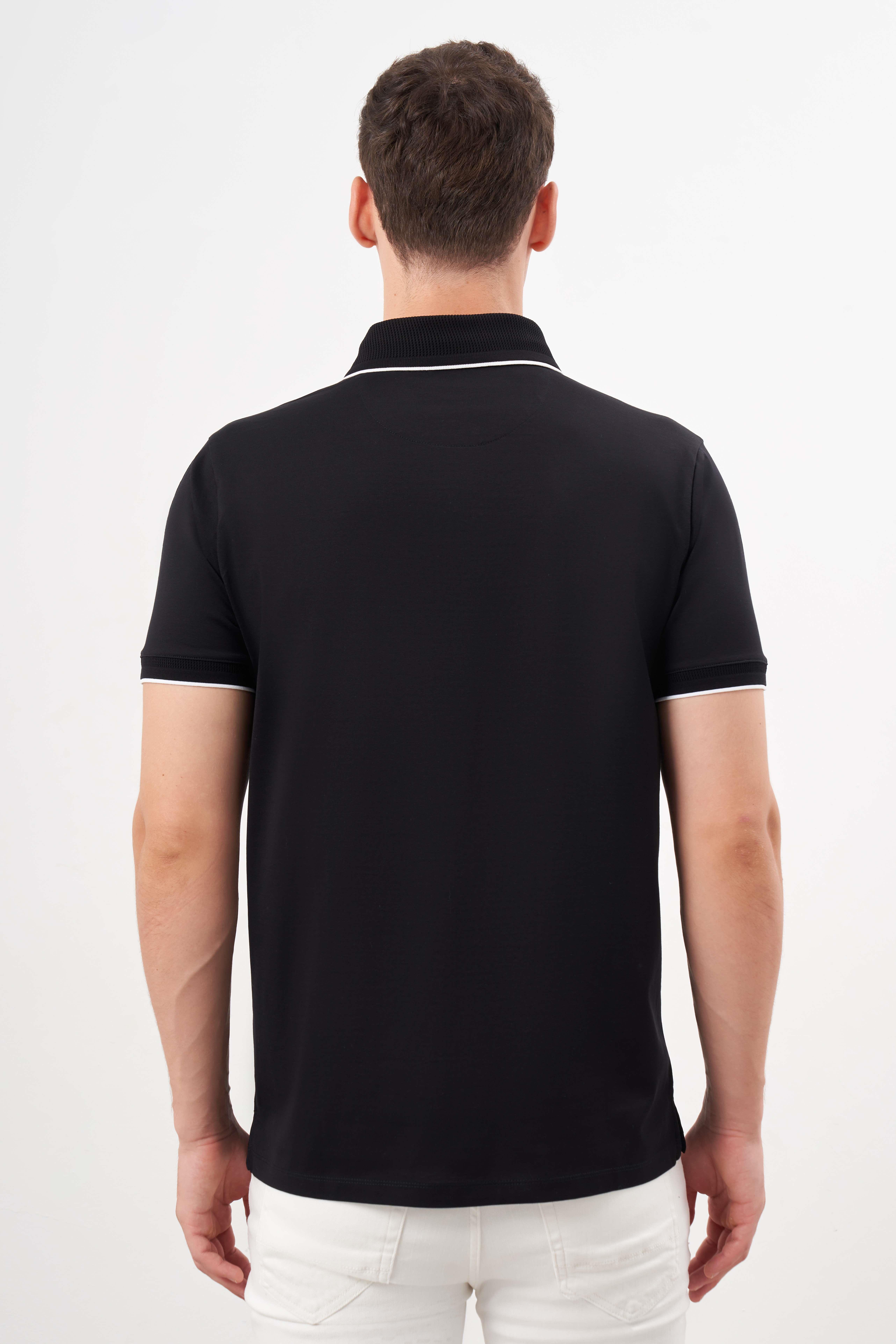 Morven Erkek Siyah Trend Polo Yaka Dynamic Fit T-Shirt