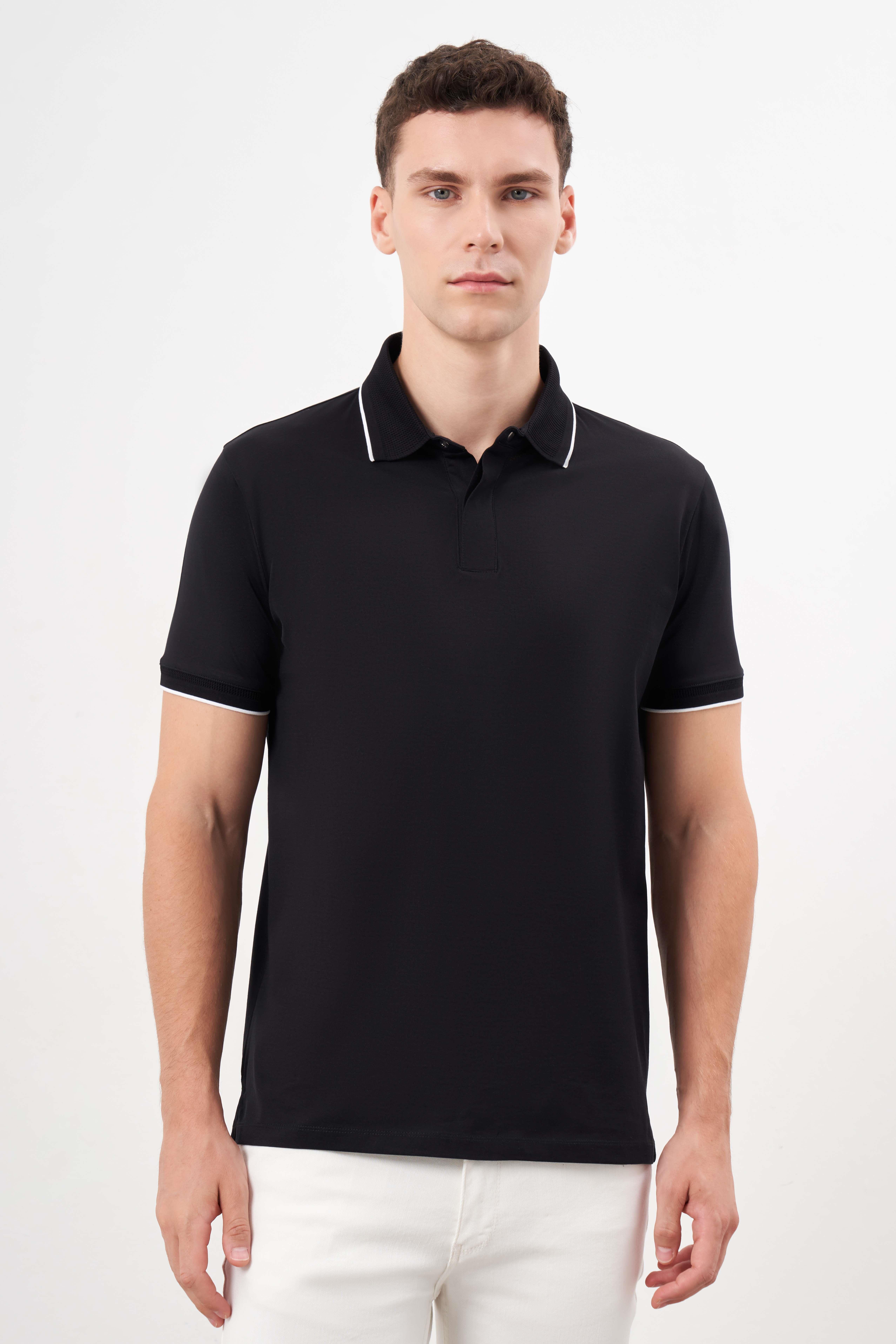 Morven Erkek Siyah Trend Polo Yaka Dynamic Fit T-Shirt