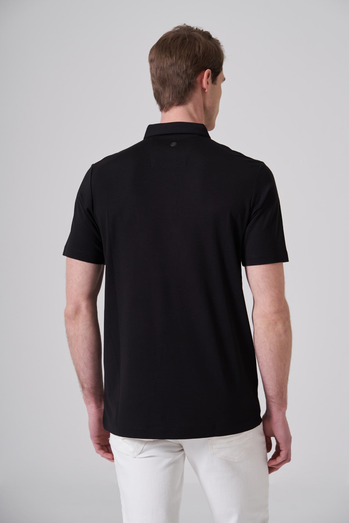 Morven Erkek Siyah Trend Polo Yaka Rayon Dinamik Fit Tshirt