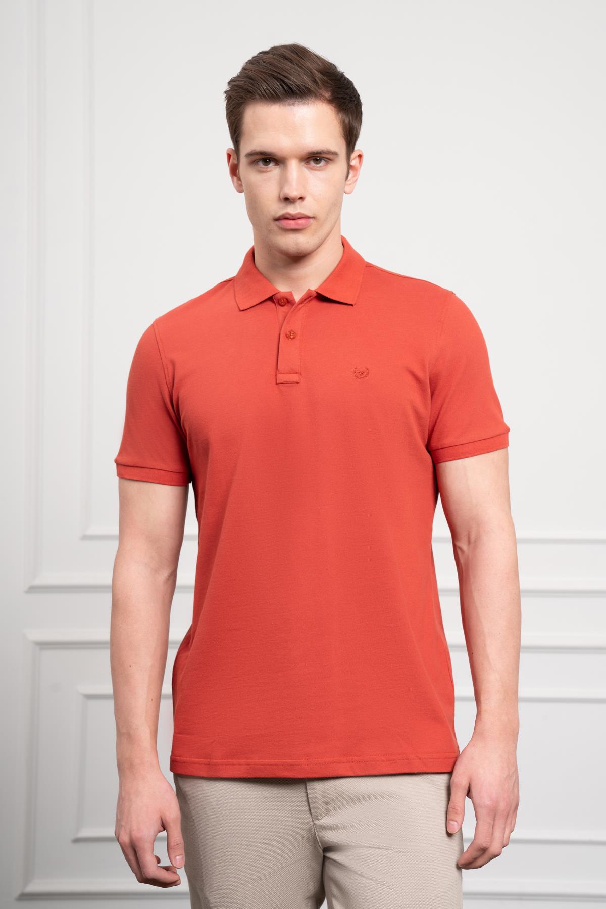 Morven Erkek Tarçın Basic Polo Yaka Dynamic Fit T-Shirt
