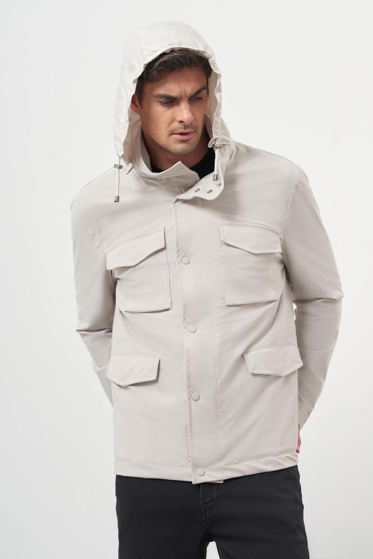 Morven Erkek Taş Poliamit Çıtçıtlı Kapitone Mont