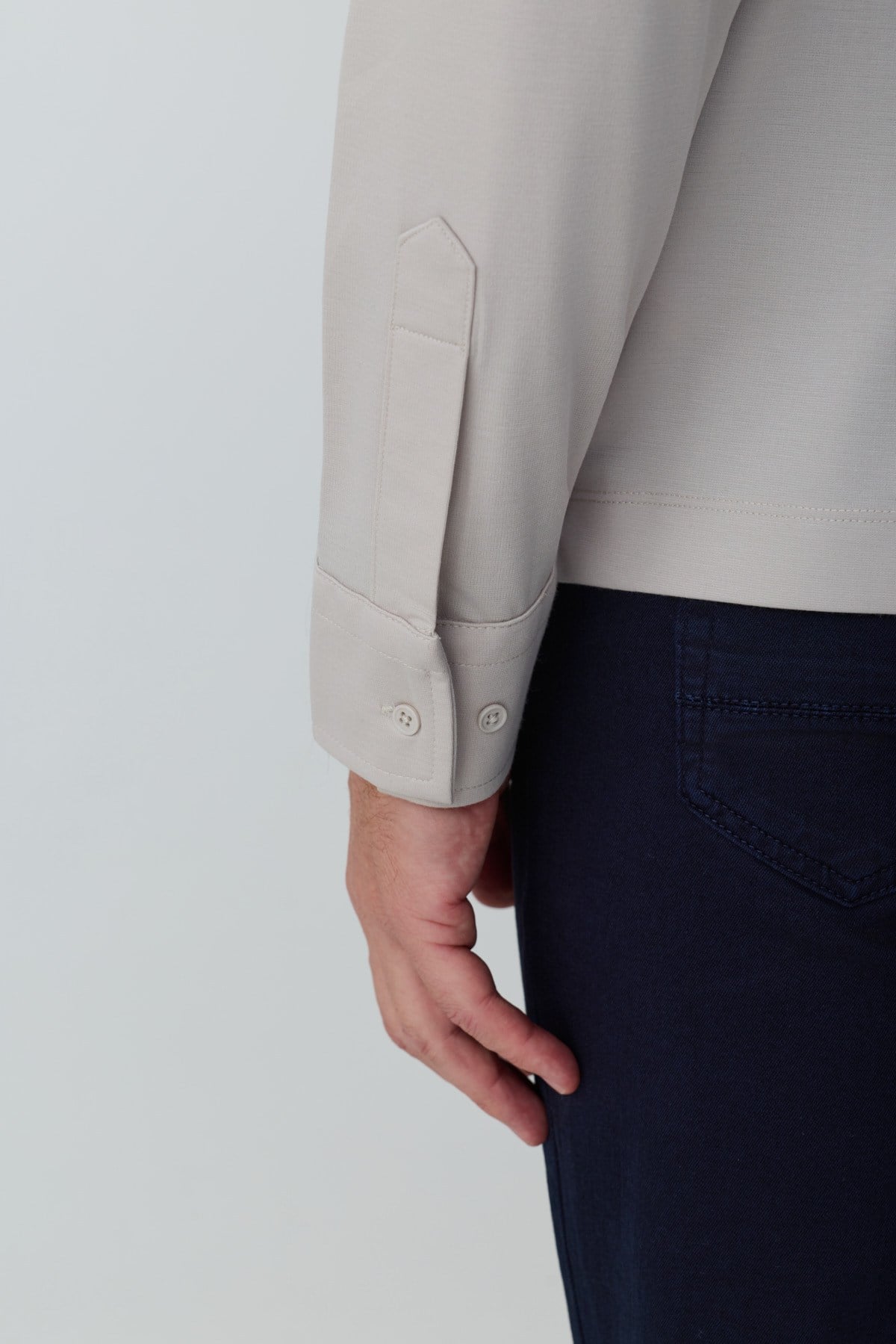Morven Erkek Taş Polo Yaka Rayon Sweatshirt