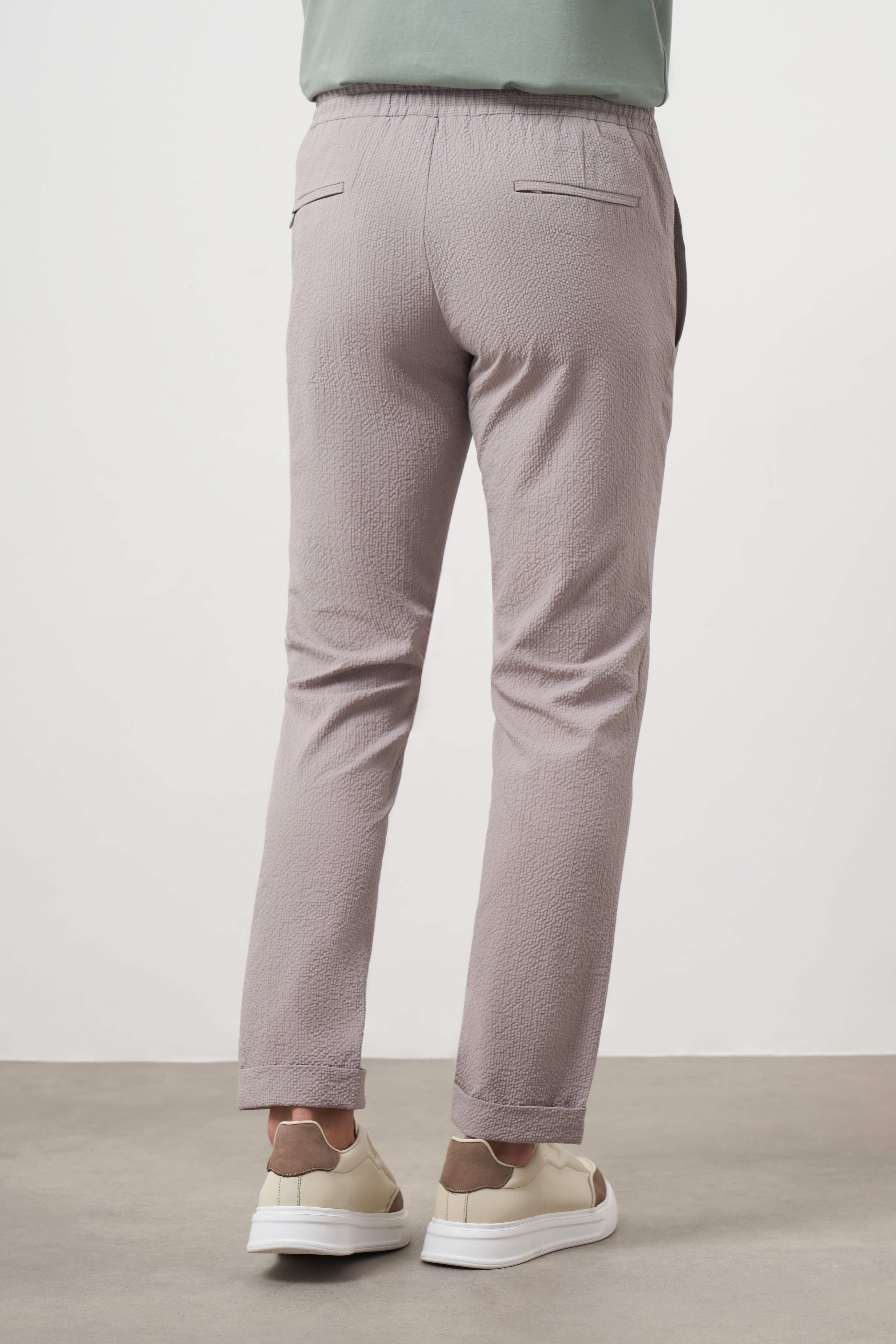 Morven Erkek Taş Polyester İpli Jogger Slim Fit Pantolon