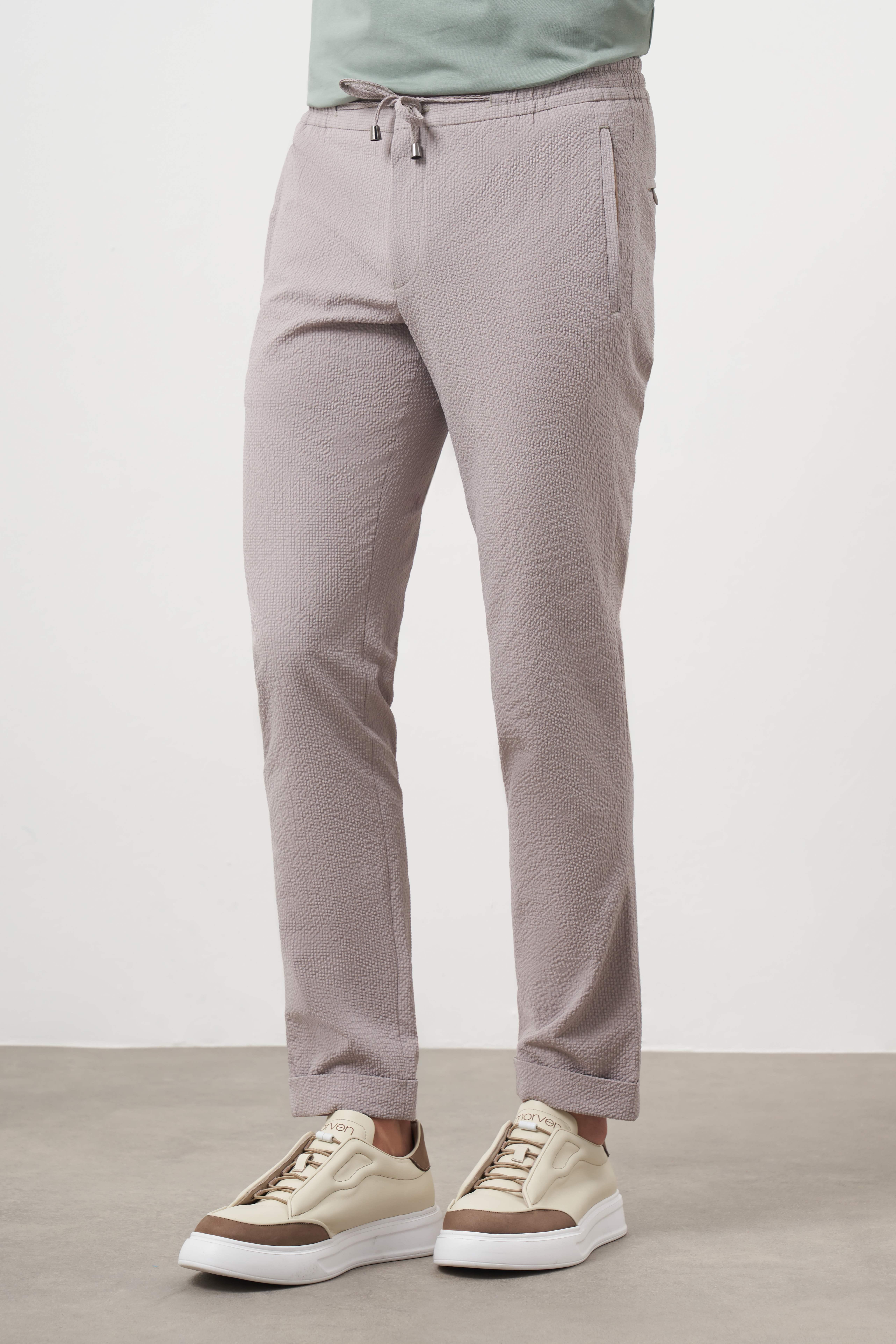 Morven Erkek Taş Polyester İpli Jogger Slim Fit Pantolon