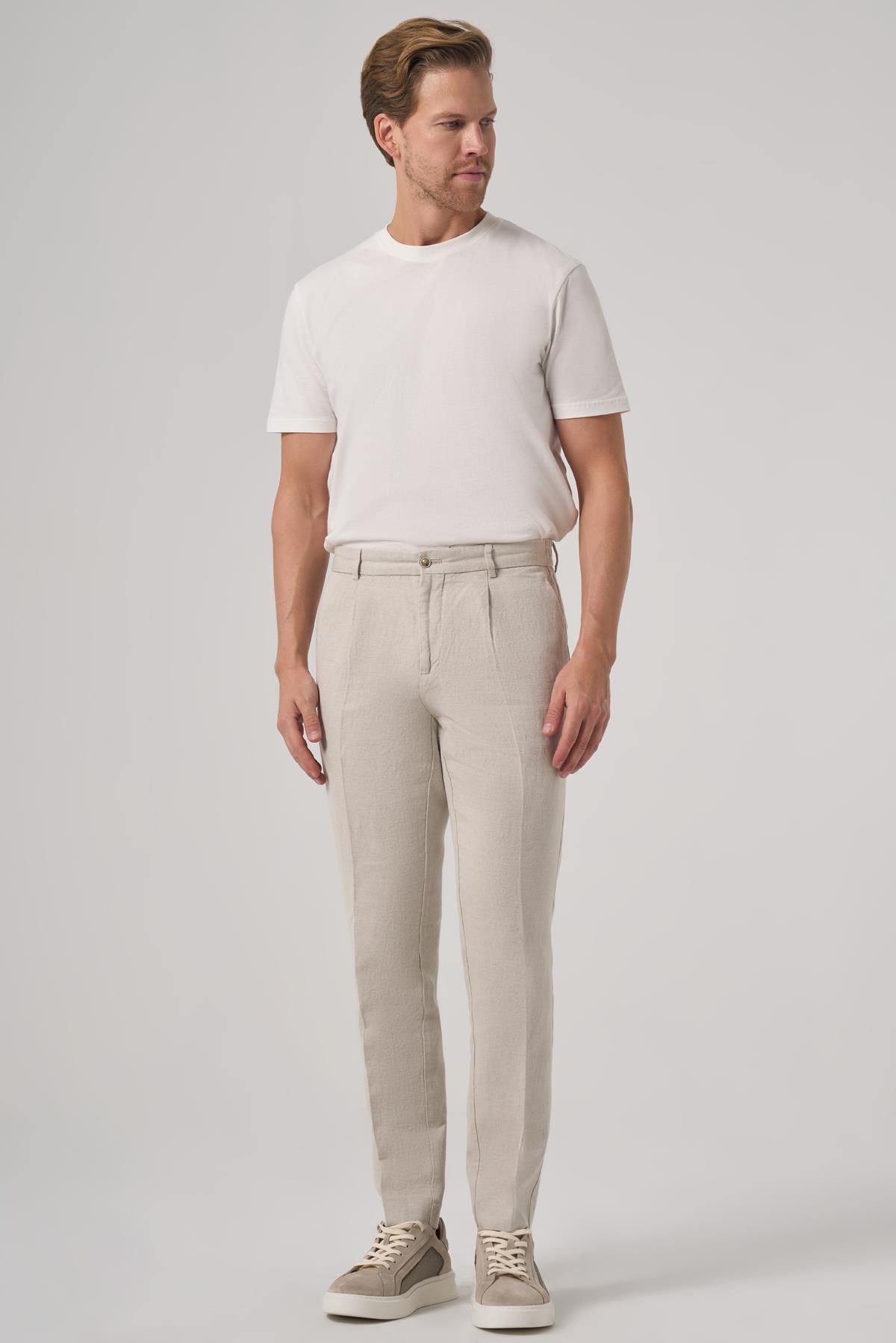 Morven Erkek Taş Trend Slim Fit Lastikli Pantolon