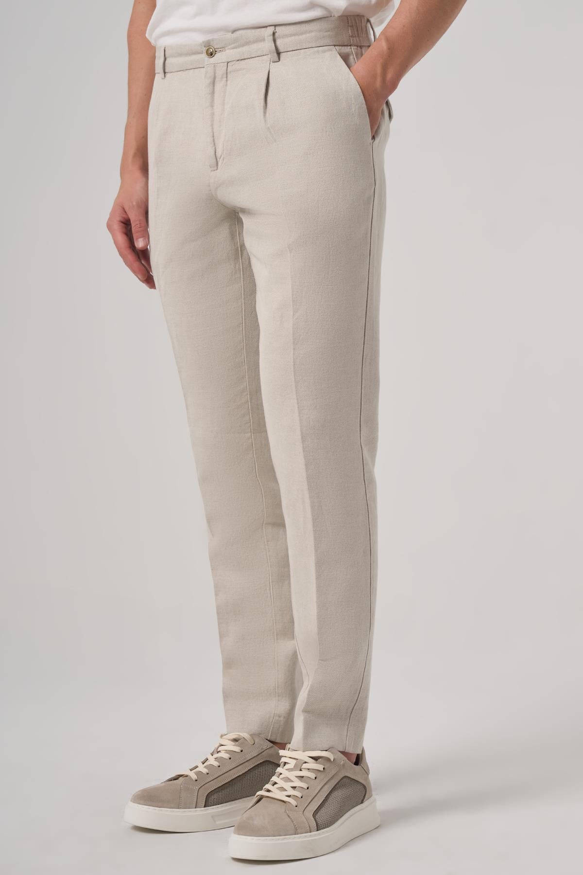 Morven Erkek Taş Trend Slim Fit Lastikli Pantolon