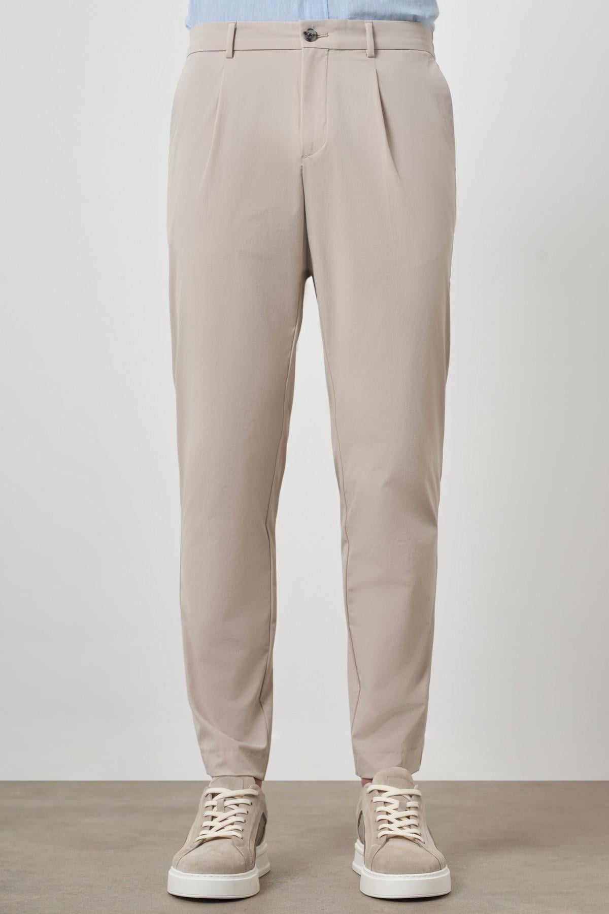 Morven Erkek Taş Trend Slim Fit Tam Lastik Pantolon