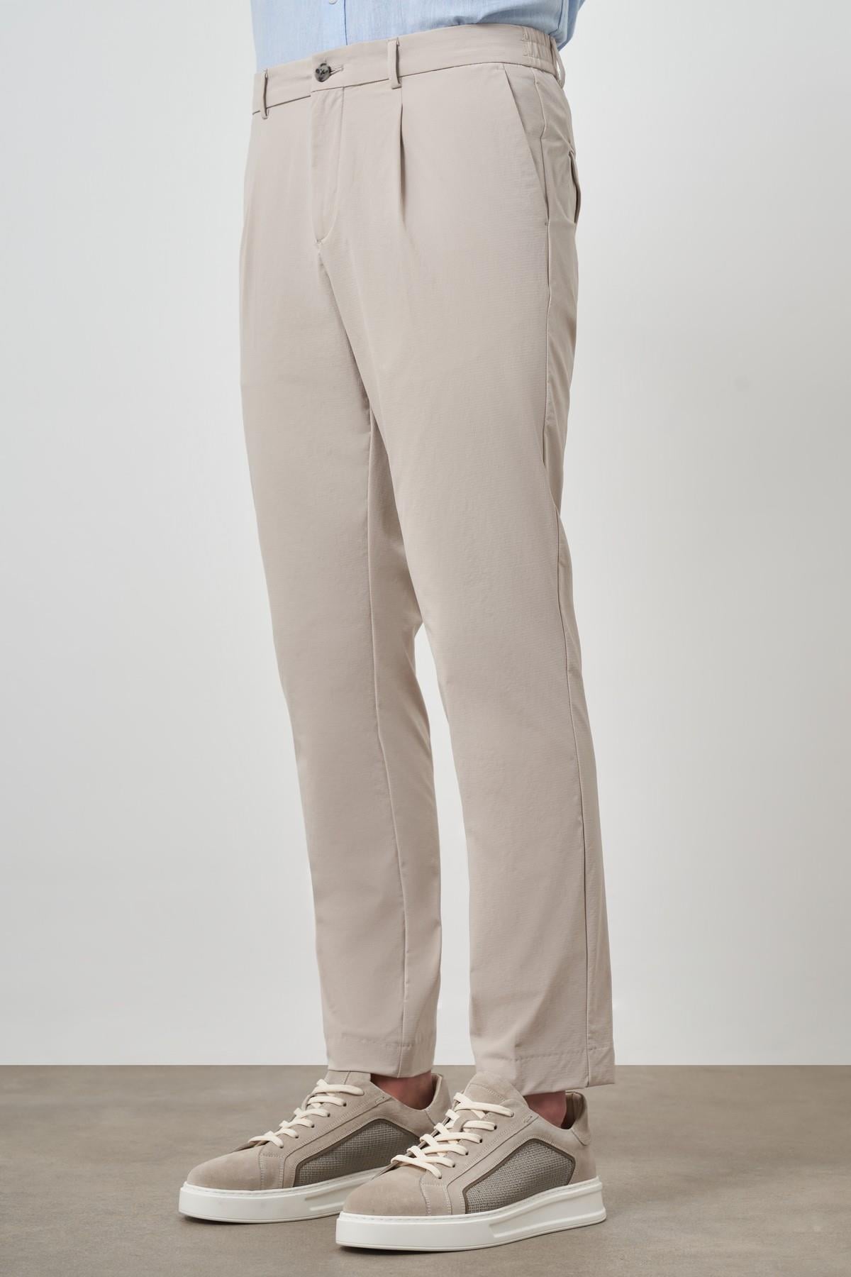 Morven Erkek Taş Trend Slim Fit Tam Lastik Pantolon