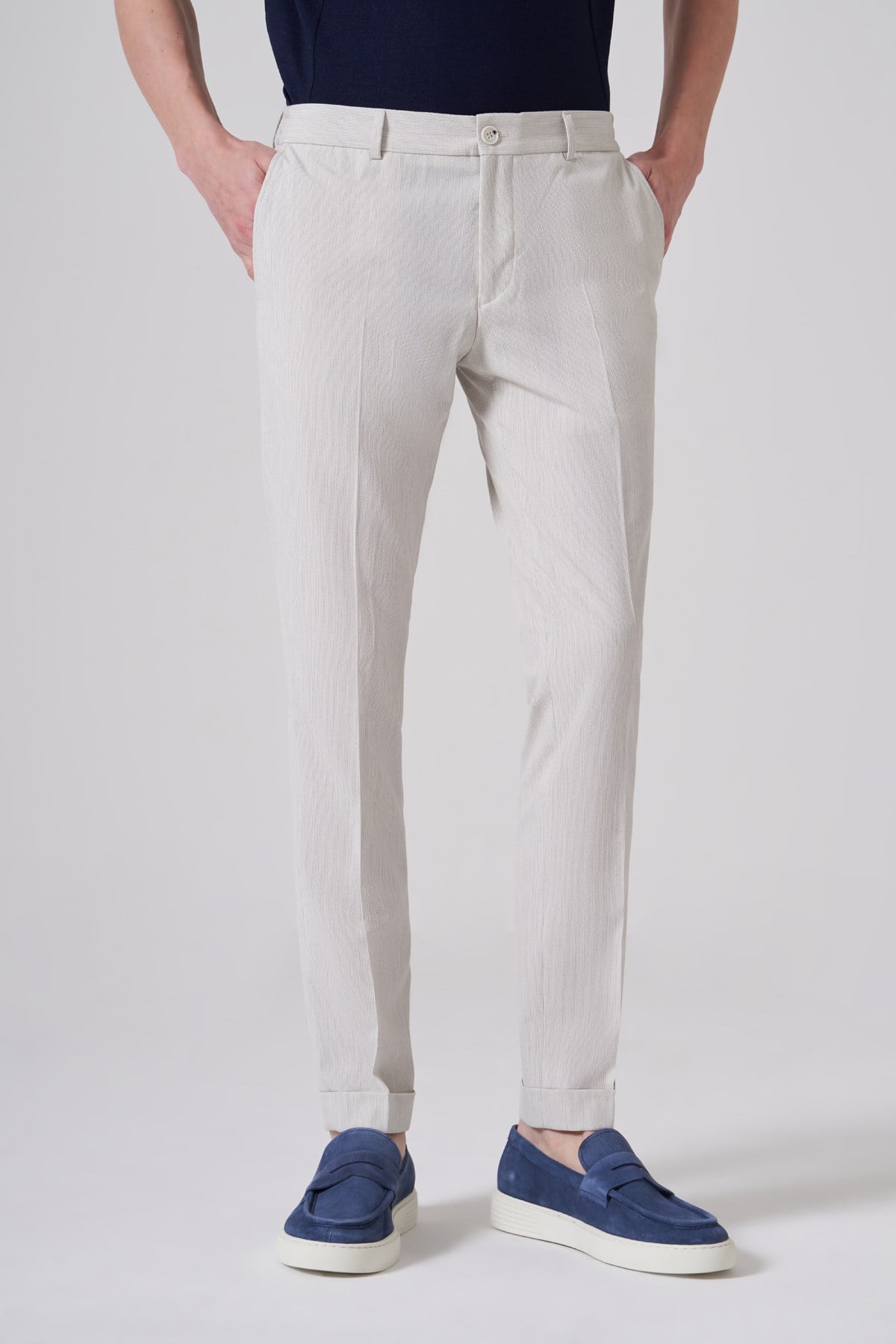 Morven Erkek Taş Trend Slim Fit Yandan Lastikli Pantolon