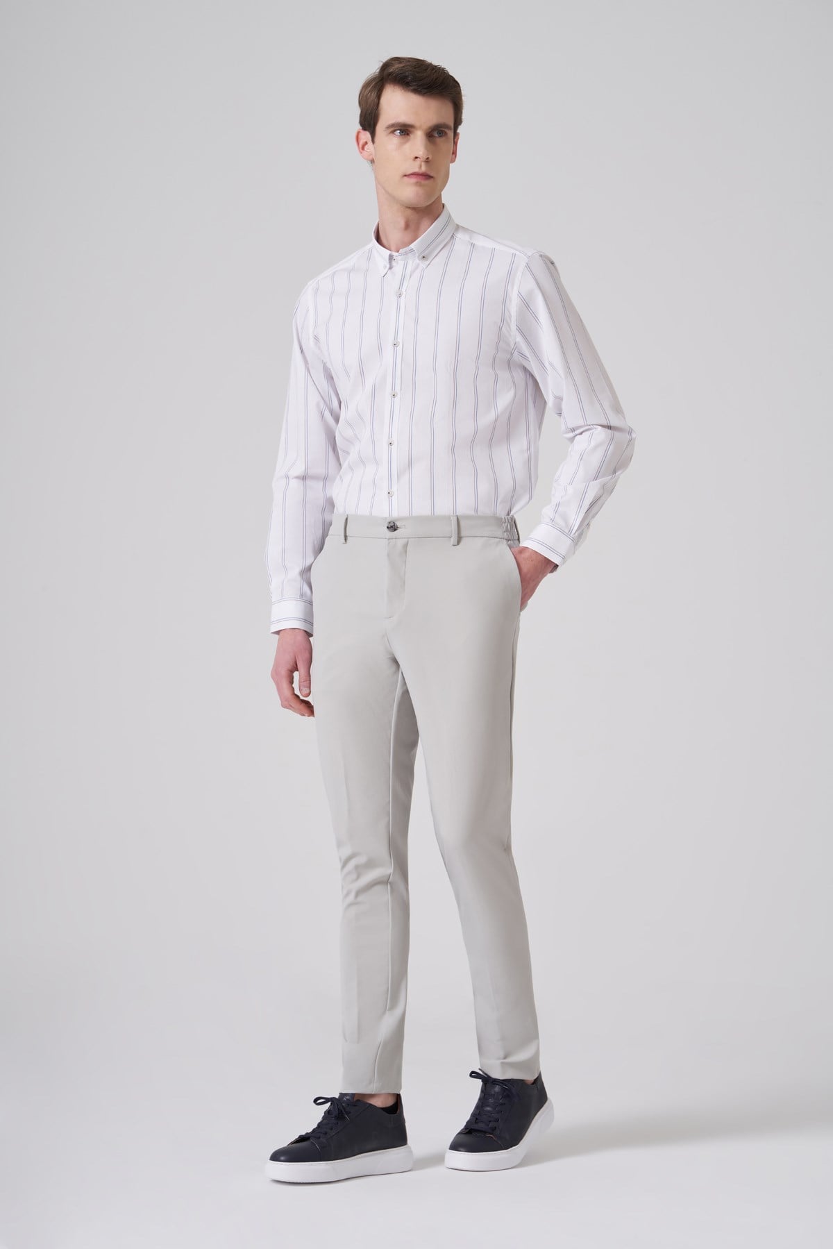 Morven Erkek Taş Trend Yandan Lastikli Slim Fit Pantolon