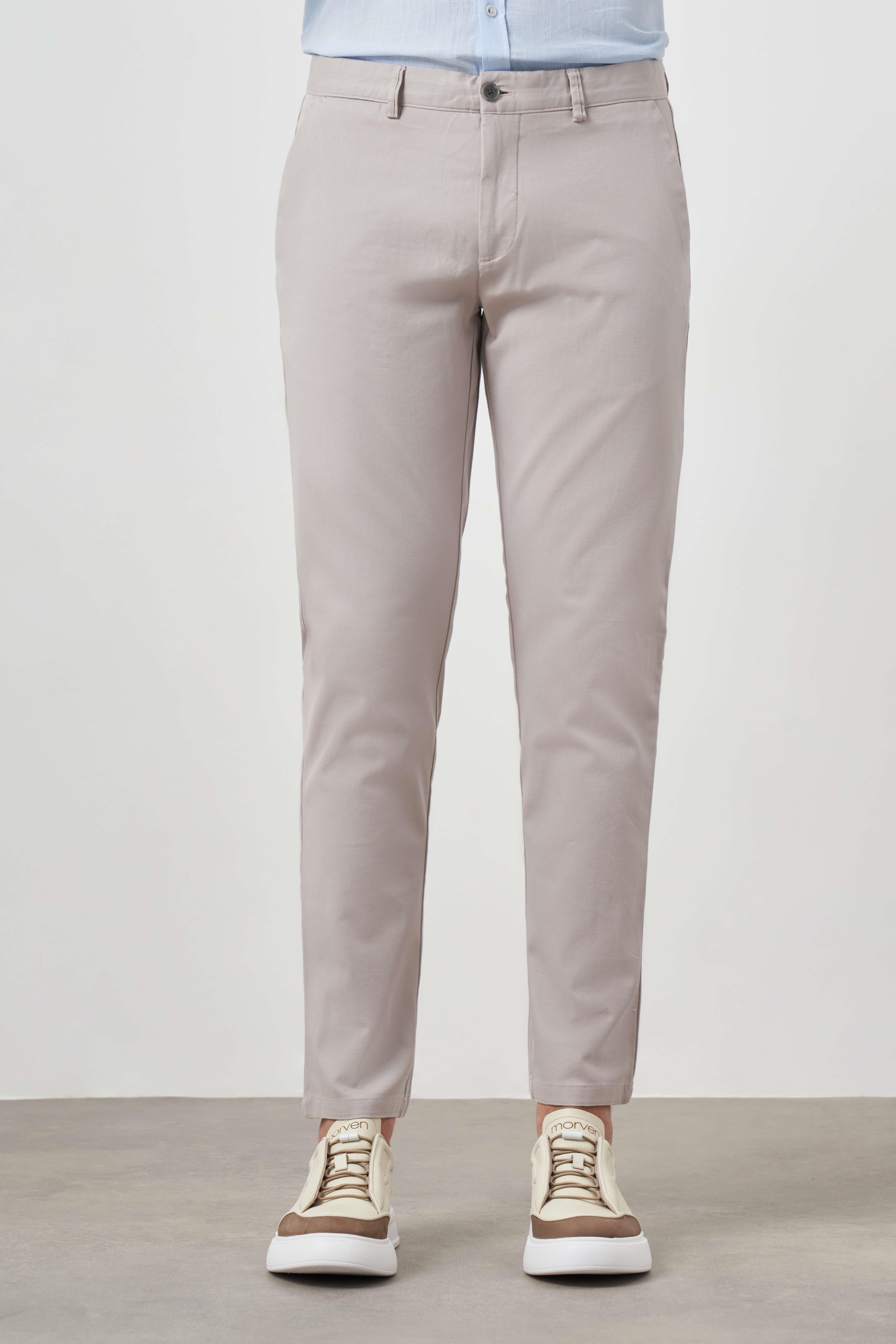 Morven Erkek Taş Yazlık Pamuk Yan Cep Slim Fit Chino Pantolon