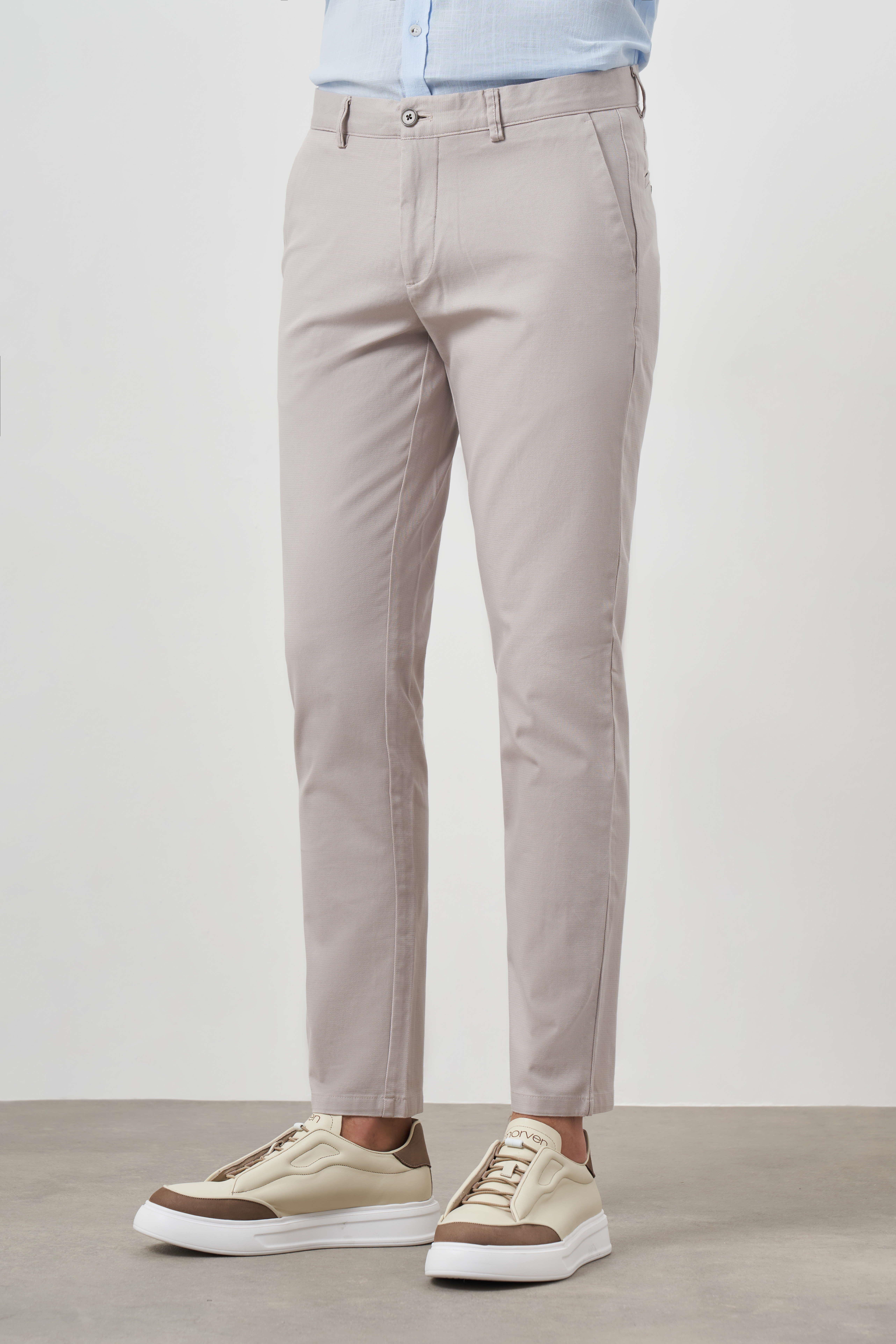 Morven Erkek Taş Yazlık Pamuk Yan Cep Slim Fit Chino Pantolon