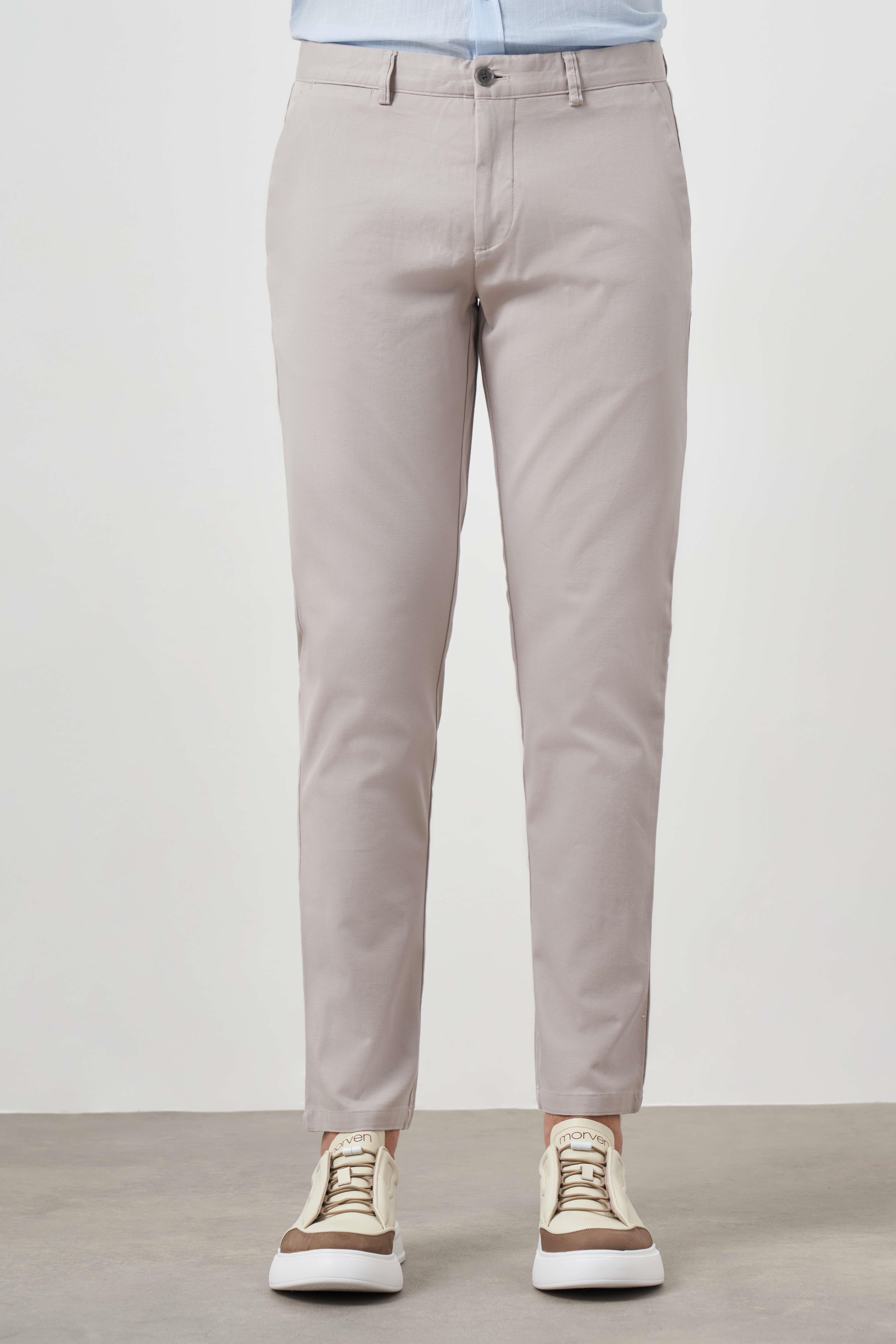 Morven Erkek Taş Yazlık Pamuk Yan Cep Slim Fit Chino Pantolon