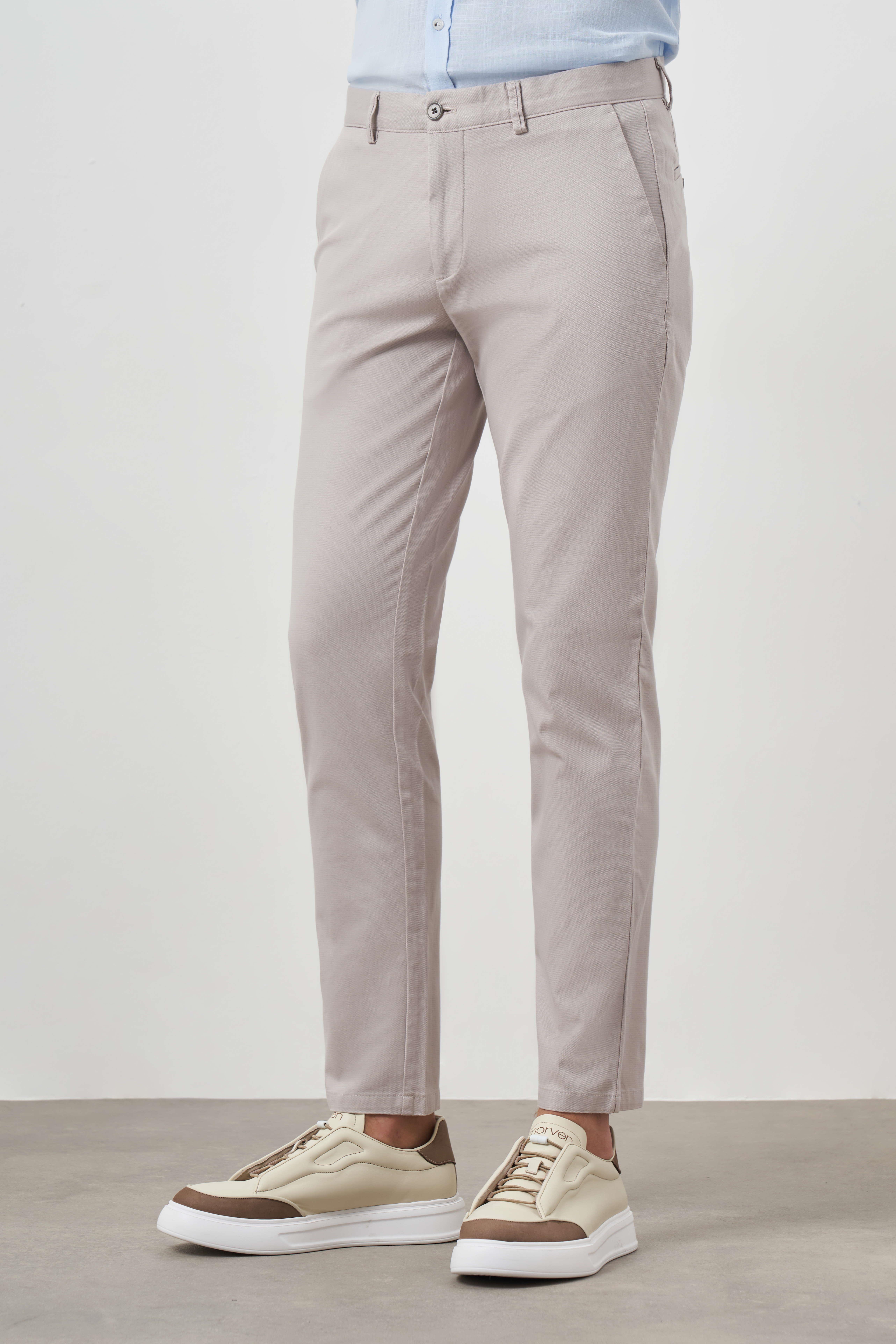 Morven Erkek Taş Yazlık Pamuk Yan Cep Slim Fit Chino Pantolon
