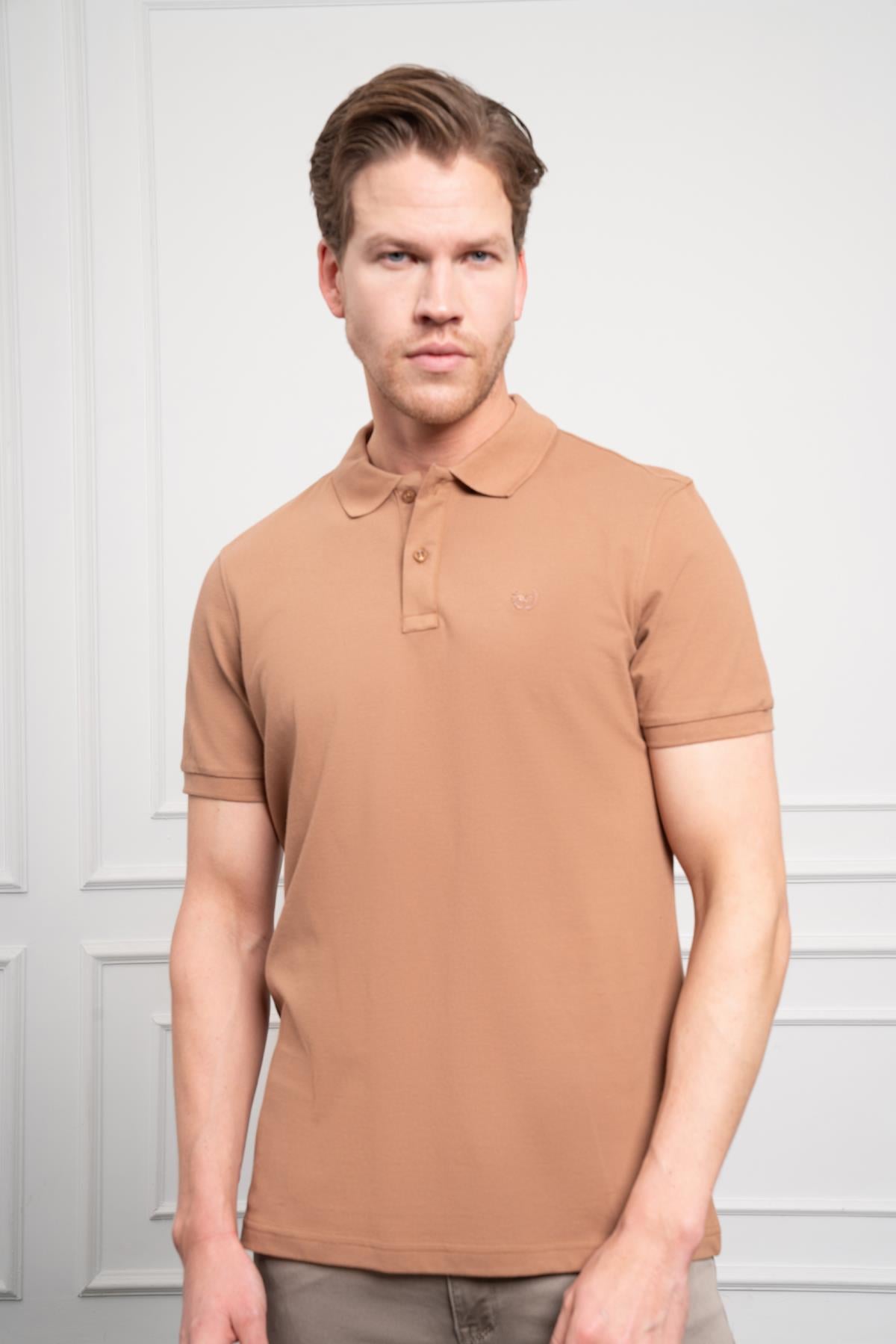 Morven Erkek Vizon Basic Polo Yaka Dynamic Fit T-Shirt