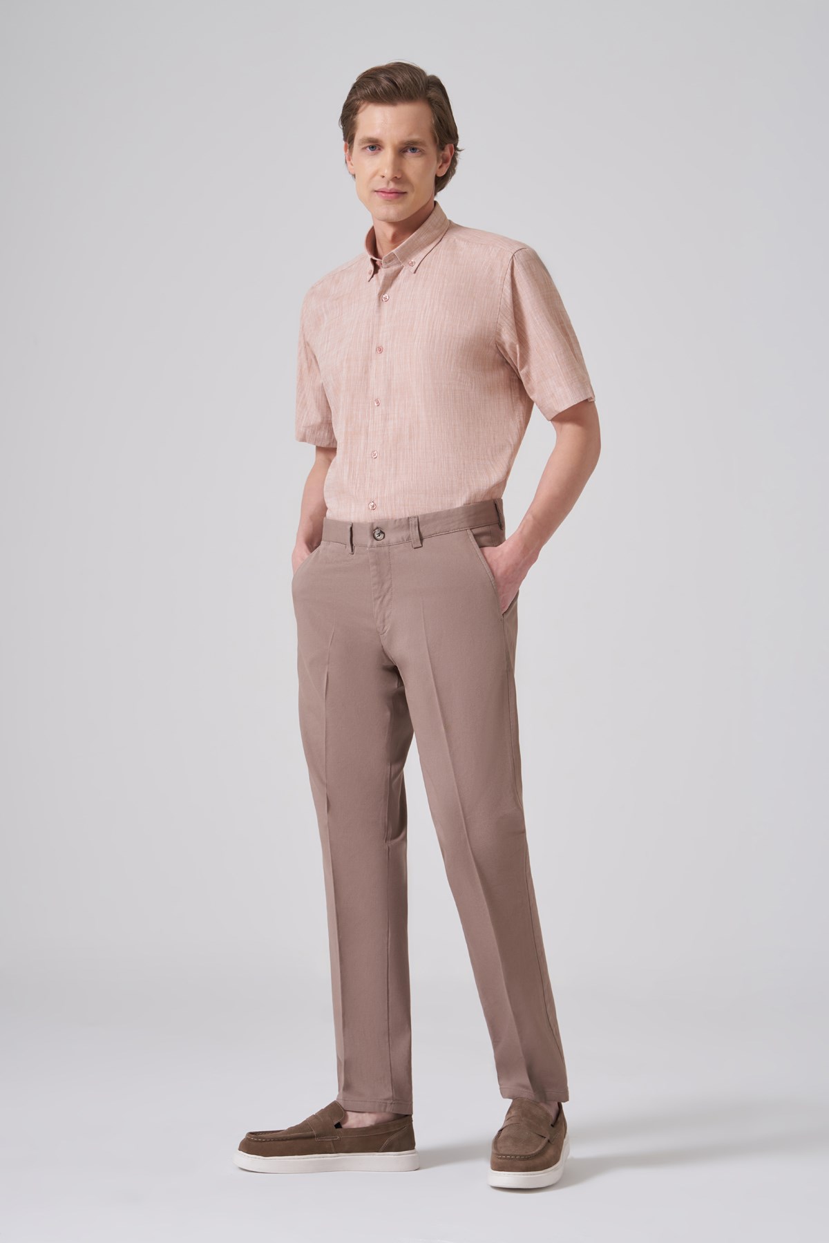 Morven Erkek Vizon Pamuk Trend Dynamic Fit Chino Pantolon