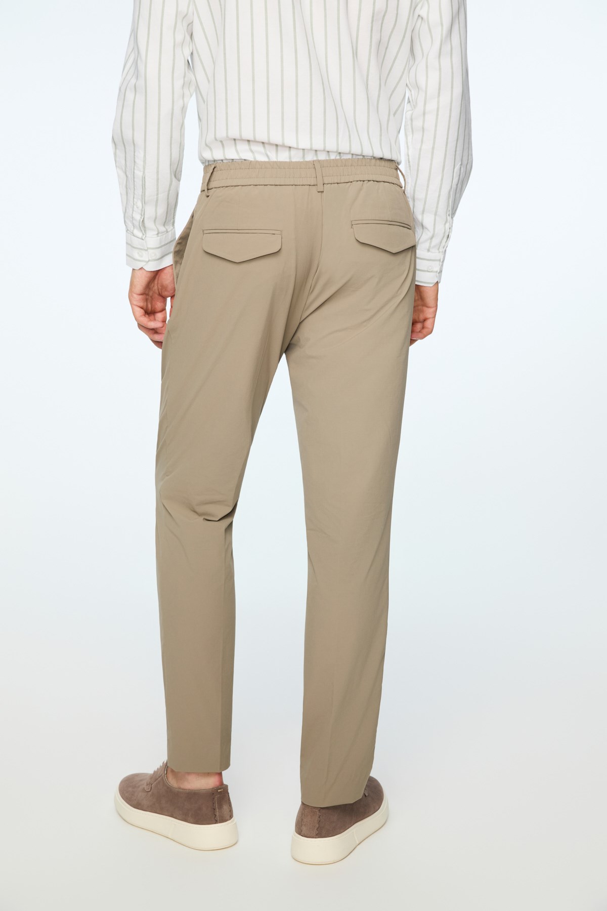 Morven Erkek Vizon Polyamid Trend Desenli Slim Fit Pantolon