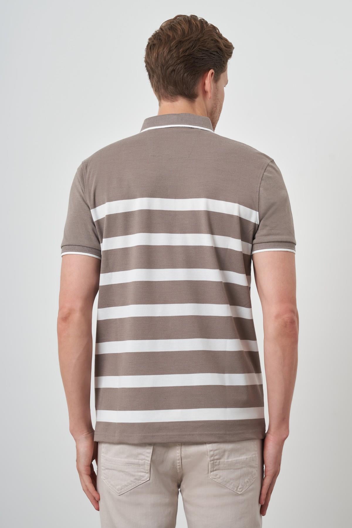 Morven Erkek Vizon Trend Rınger Polo Yaka T-Shirt