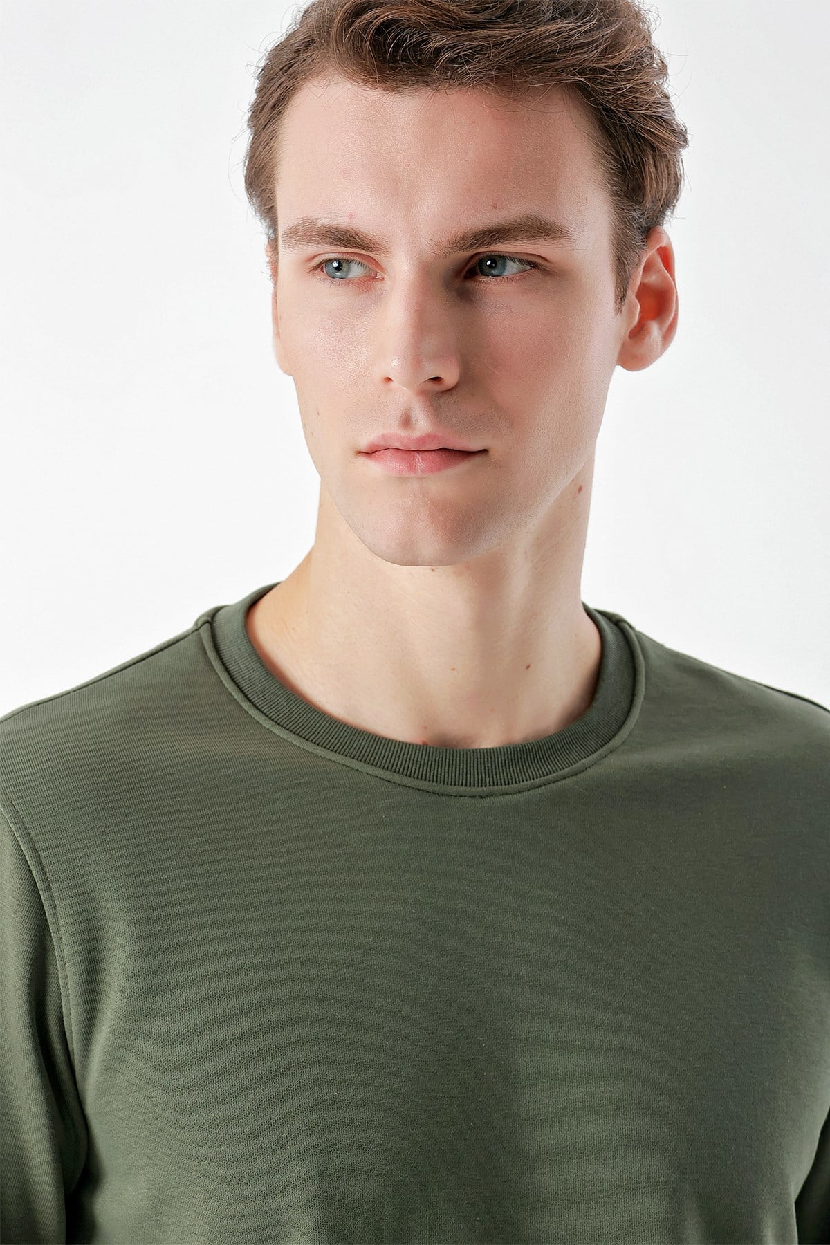 Morven Erkek Yeşil Basic Bisiklet Yaka Sweat-Shirt