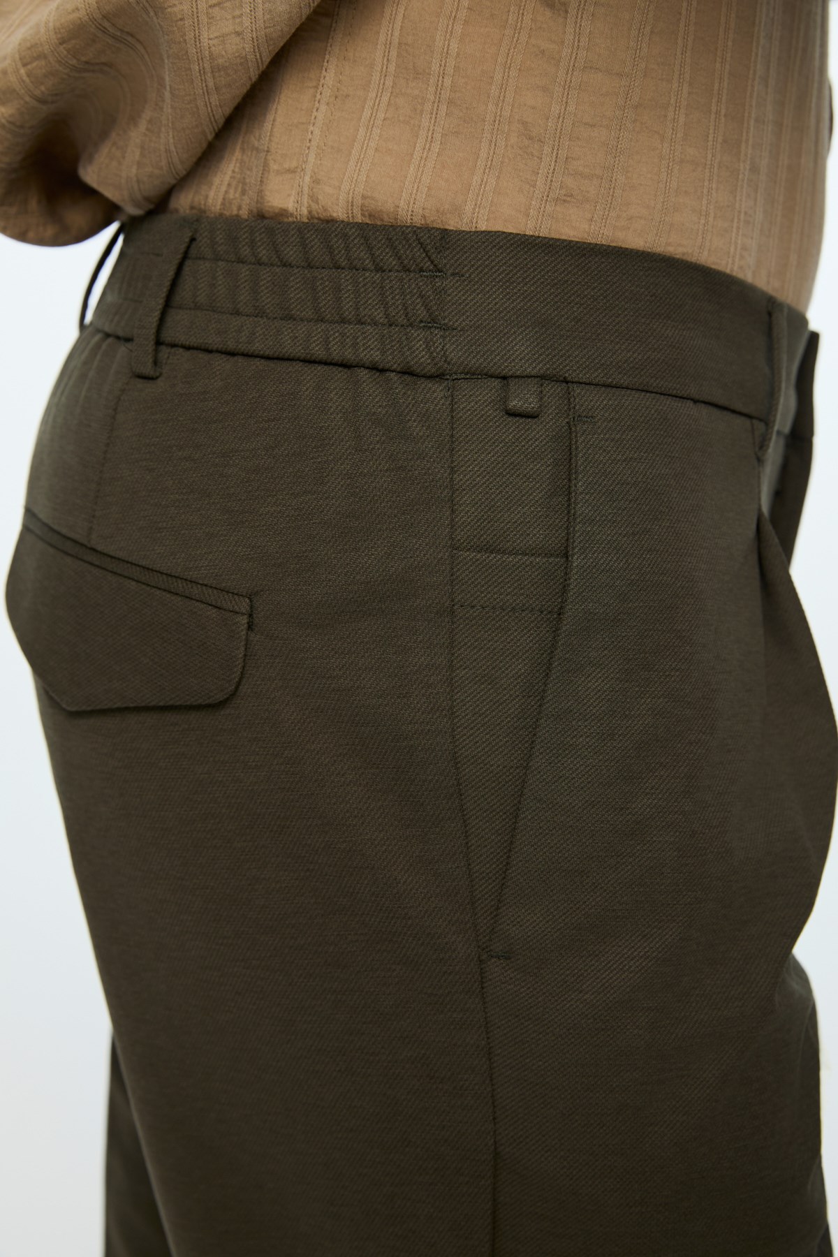 Morven Erkek Yeşil Poliviskon Trend Düz Slim Fit Pantolon