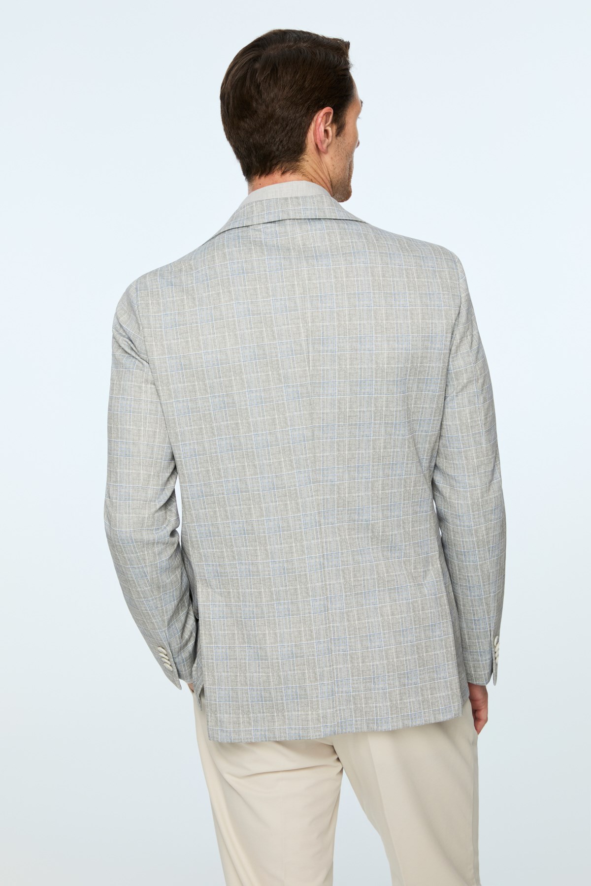 Morven Erkek Yeşil Polyester Trend Ekoseli Slim Fit Ceket