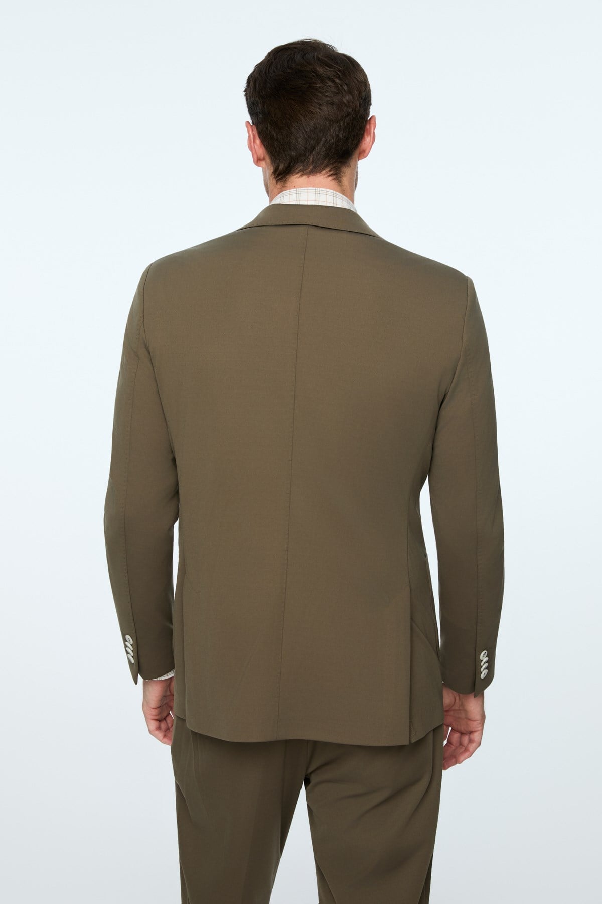 Morven Erkek Yeşil Rayon Trend Düz Slim Fit Mono Yaka Ceket