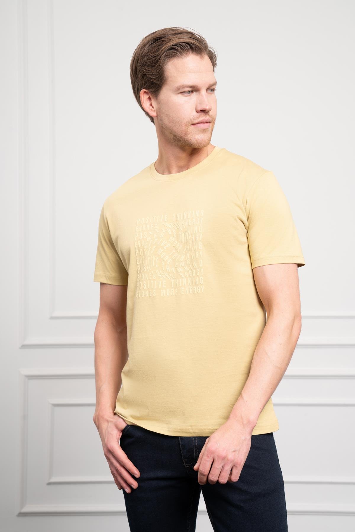 Morven Erkek Yeşil Trend Dinamik Fit Bisiklet Yaka T-Shirt