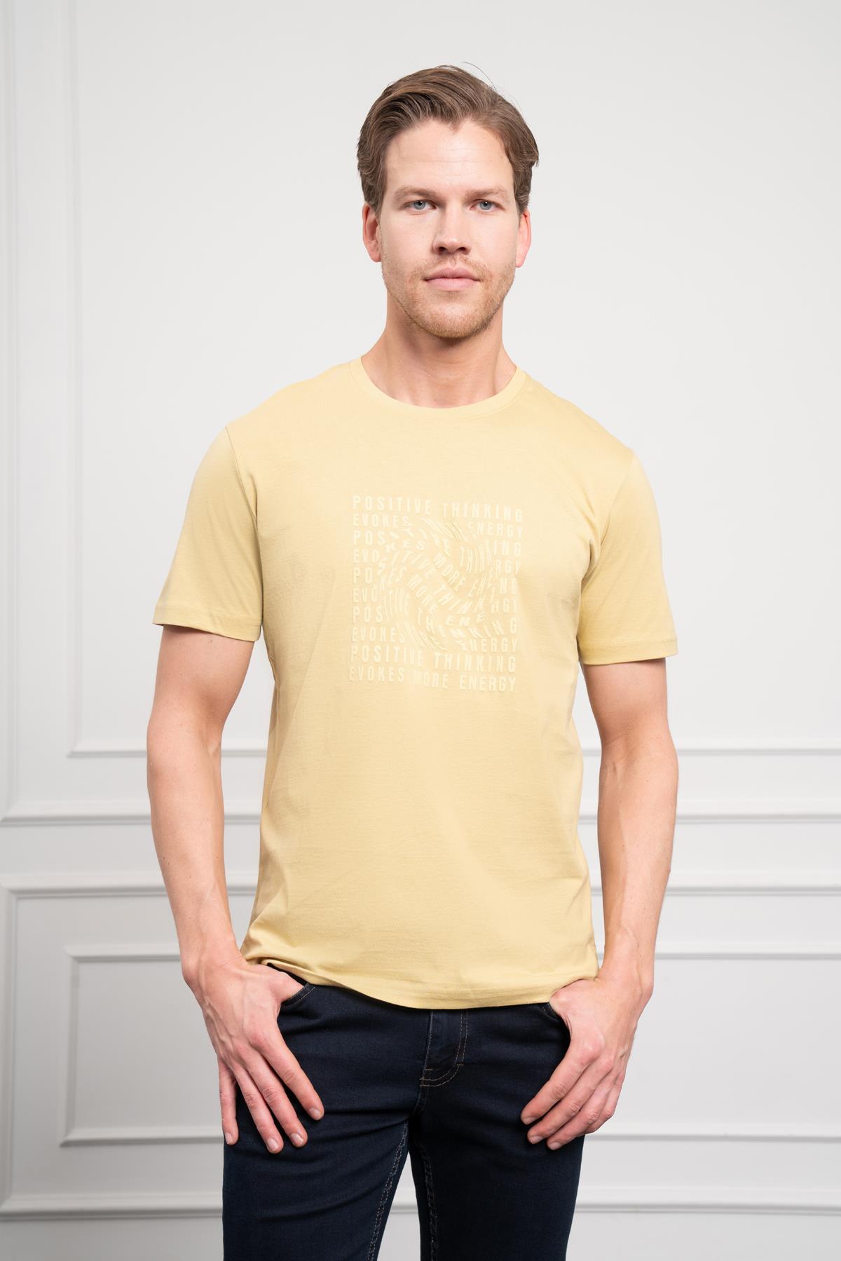 Morven Erkek Yeşil Trend Dinamik Fit Bisiklet Yaka T-Shirt