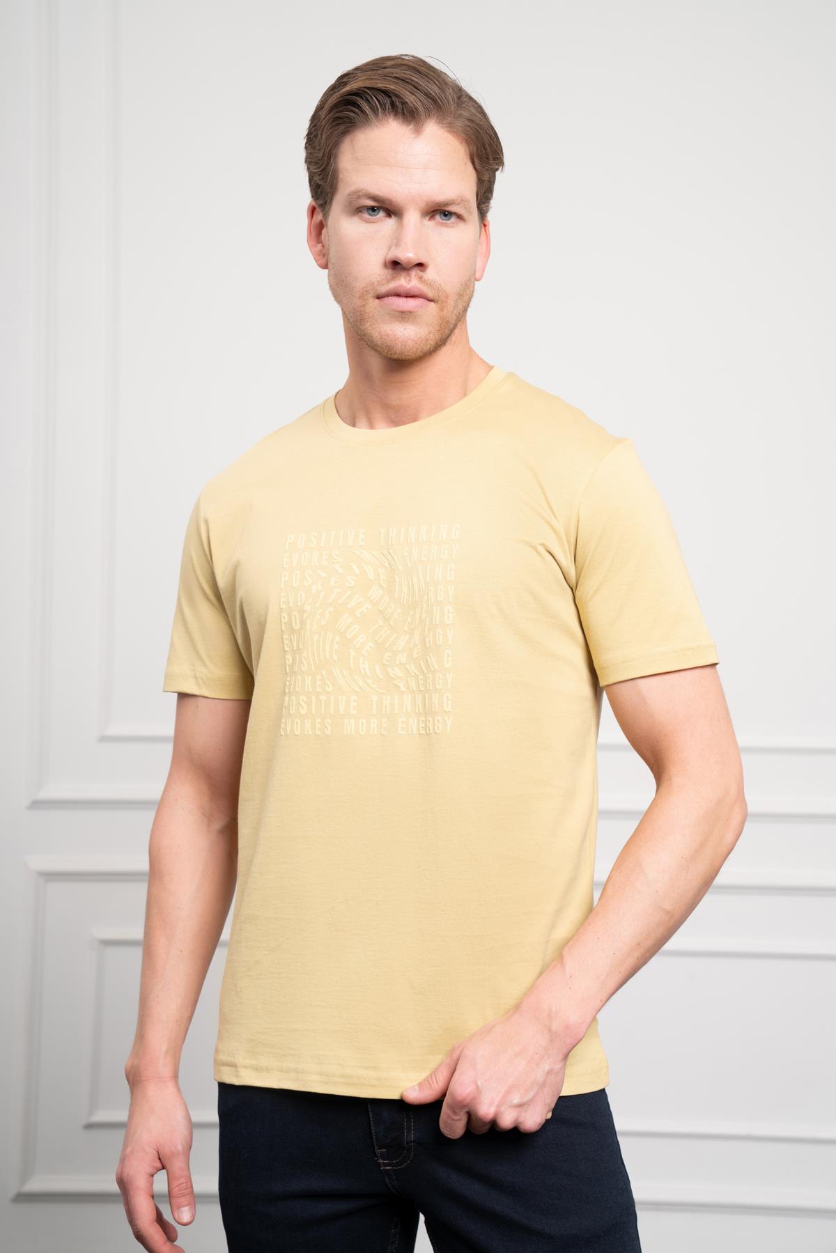 Morven Erkek Yeşil Trend Dinamik Fit Bisiklet Yaka T-Shirt