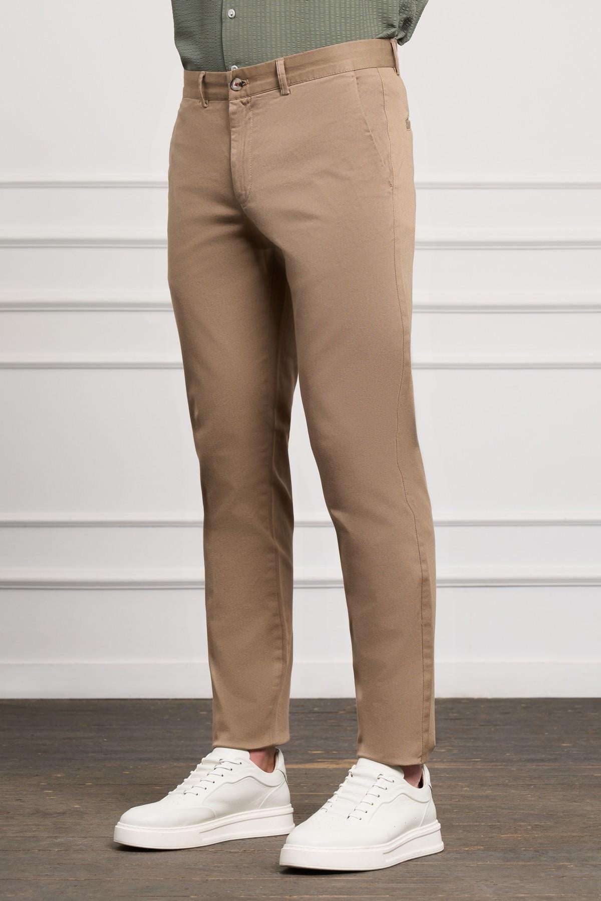 Vizon Slim Fit Dar Kesim Chino Yan Cep Erkek Pantolon