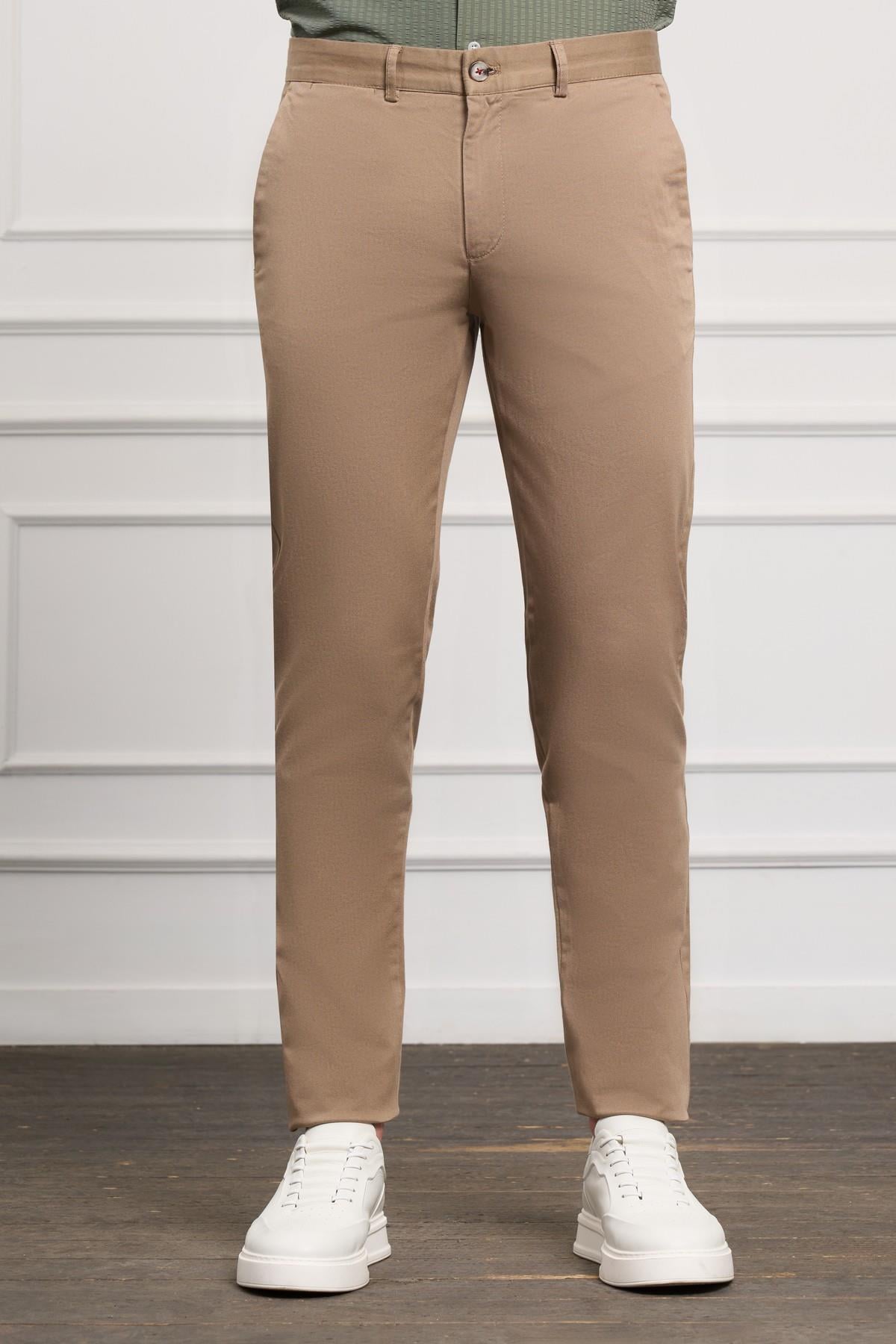 Vizon Slim Fit Dar Kesim Chino Yan Cep Erkek Pantolon