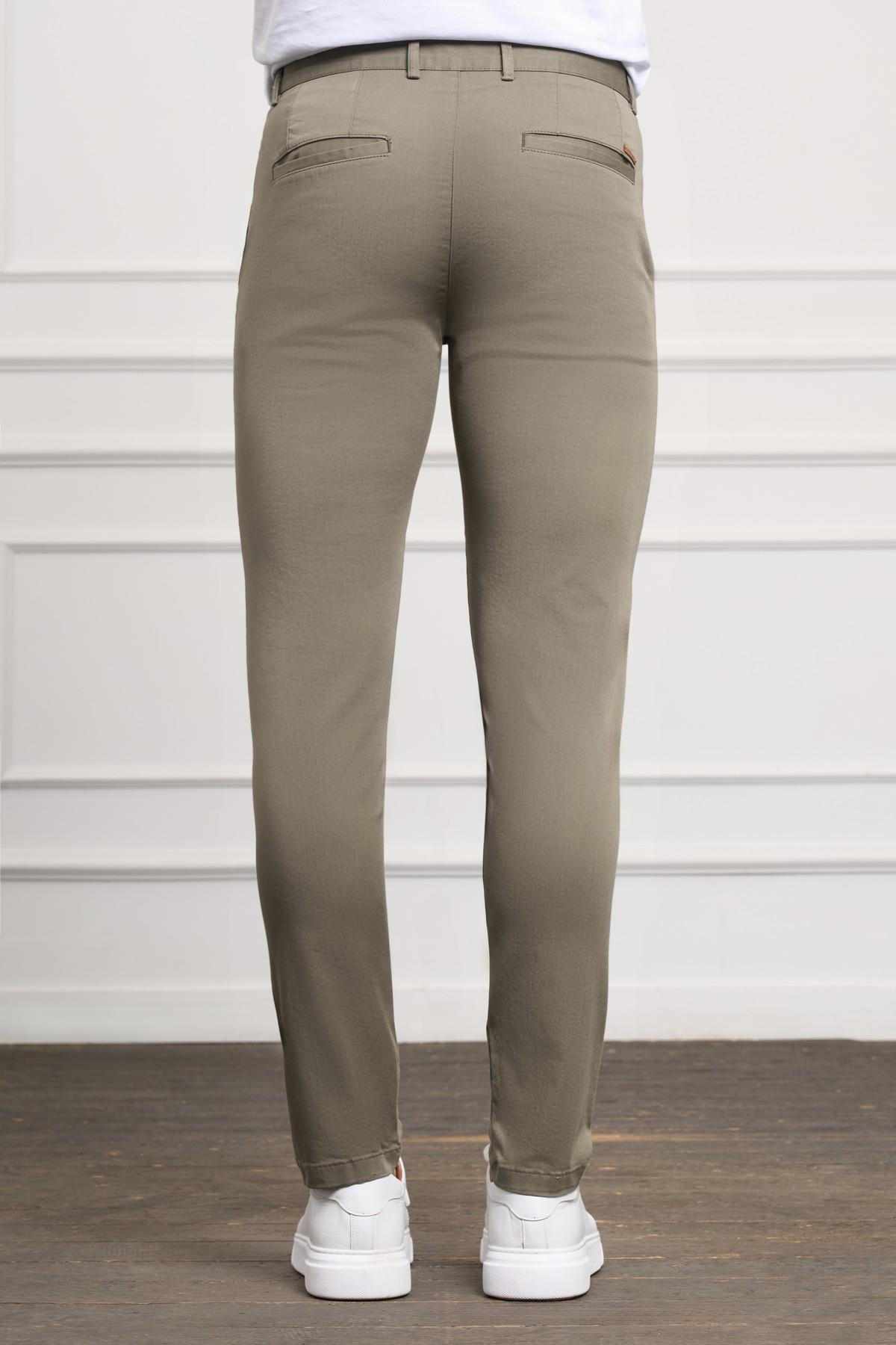 Yeşil Slim Fit Dar Kesim Chino Yan Cep Erkek Pantolon