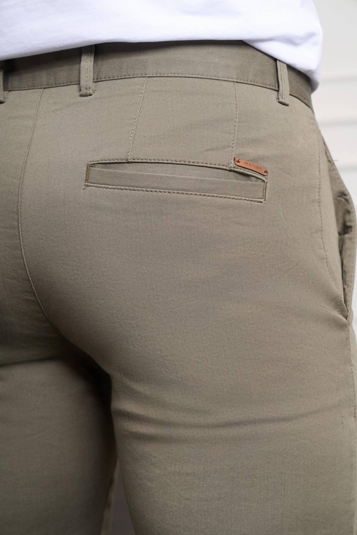 Yeşil Slim Fit Dar Kesim Chino Yan Cep Erkek Pantolon