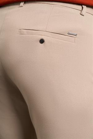 Bej Slim Fit Dar Kesim Yan Cep Bağcıklı Jogger Erkek Pantolon