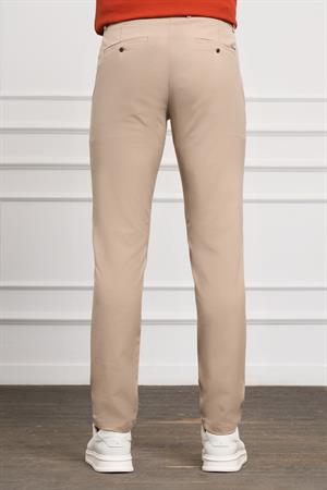 Bej Slim Fit Dar Kesim Yan Cep Bağcıklı Jogger Erkek Pantolon