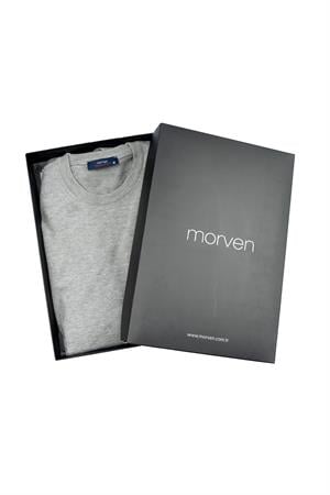 Gri Basic Dinamik Fit Rahat Kesim Bisiklet Yaka HEDİYE KUTULU Triko Kazak