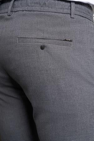 Gri Slim Fit Dar Kesim Yan Cep Bağcıklı Jogger Erkek Pantolon