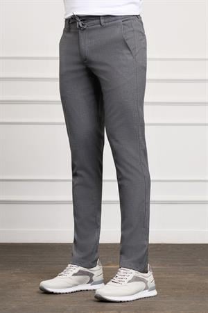 Gri Slim Fit Dar Kesim Yan Cep Bağcıklı Jogger Erkek Pantolon