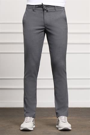 Gri Slim Fit Dar Kesim Yan Cep Bağcıklı Jogger Erkek Pantolon