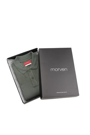 Haki Basic Düz %100 Pamuk Rahat Kesim Kısa Kollu HEDİYE KUTULU Polo Yaka Erkek Tişört