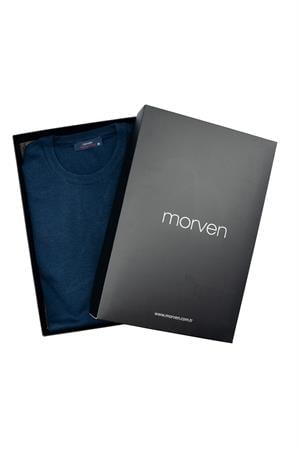 İndigo Basic Dinamik Fit Rahat Kesim Bisiklet Yaka HEDİYE KUTULU Triko Kazak