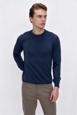 İndigo Basic Dinamik Fit Rahat Kesim Bisiklet Yaka Triko Kazak