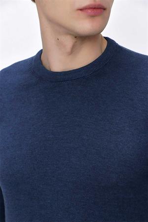 İndigo Basic Dinamik Fit Rahat Kesim Bisiklet Yaka Triko Kazak