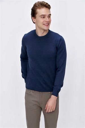 İndigo Basic Dinamik Fit Rahat Kesim Bisiklet Yaka Triko Kazak