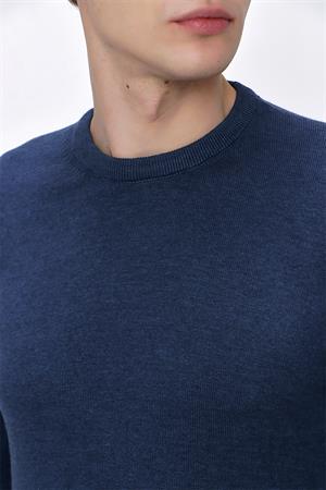 İndigo Basic Dinamik Fit Rahat Kesim Bisiklet Yaka HEDİYE KUTULU Triko Kazak